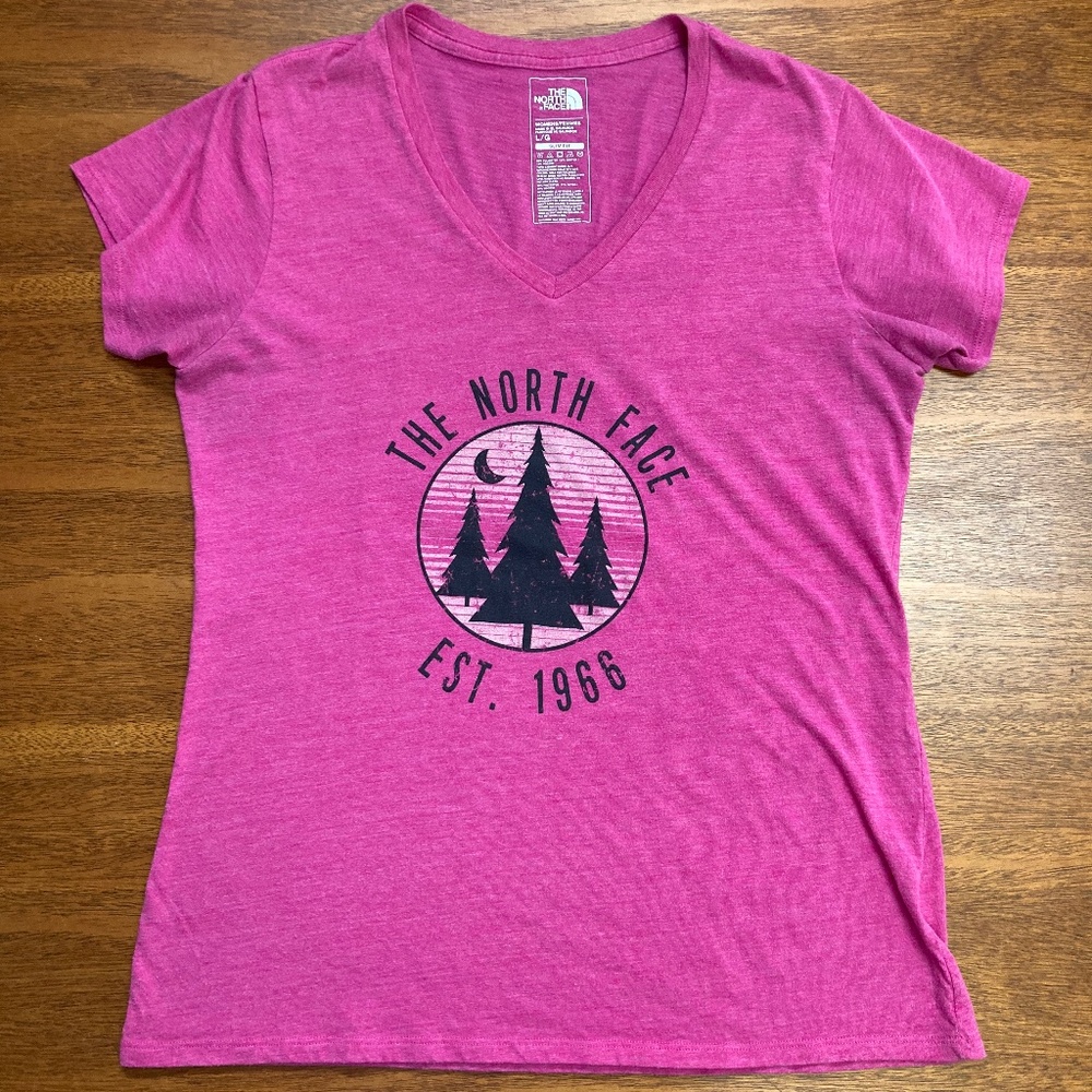 The North Face Women’s Slub Tee - Pink/Fuchsia- Size Large - Slim Fit